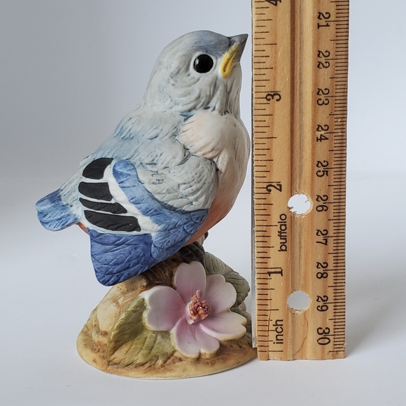 Vtg Andrea by Sadek Baby Bluebird Porcelain Bird Figurine #6350 made in Japan - Picture 7 of 8